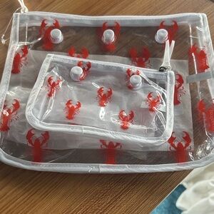 Bogg Bag - Clear Lobster Print Cosmetic Bag Set, NWOT
